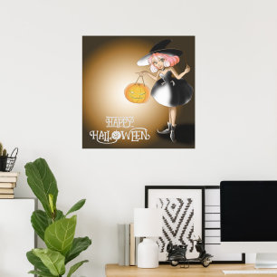 Benutzerdefinierte Halloween süße gruselige skurri Poster
