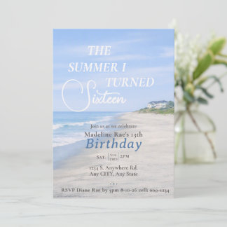 Benutzerdefinierte Hamptons-inspirierte Sweet Sixt Einladung