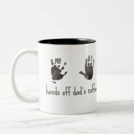 Benutzerdefinierte Handdrucke Funny Vater Zweifarbige Tasse