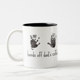 Benutzerdefinierte Handdrucke Funny Vater Zweifarbige Tasse