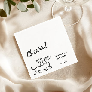 Benutzerdefinierte handgezeichnete Dachshund-Wiene Serviette
