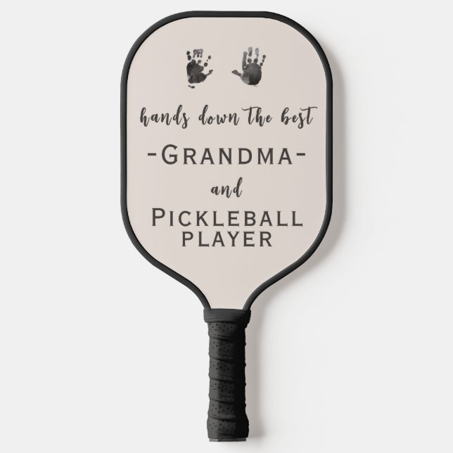 Benutzerdefinierte Handprints Best Oma Pickleball Schläger (Vorderseite)