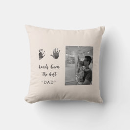 Benutzerdefinierte Handprints Bestes Vater-Foto Kissen
