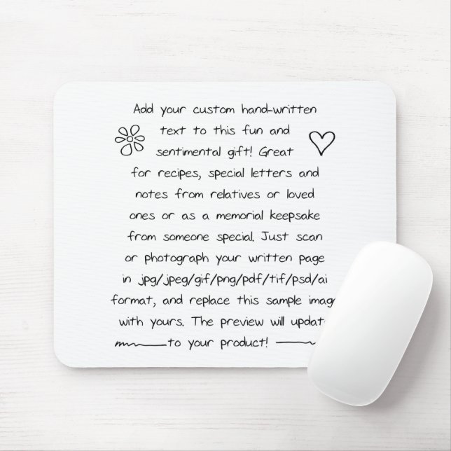 Benutzerdefinierte Handschrift Mousepad (Mit Mouse)