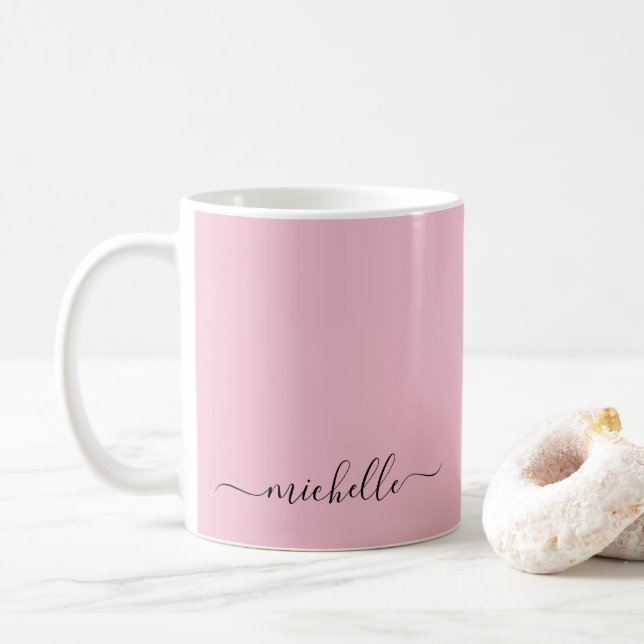 Benutzerdefinierte Handschrift Text Name Farbe Ros Kaffeetasse (Mit Donut)