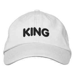 Benutzerdefinierte Handsome Men's King Text Sports Bestickte Baseballkappe