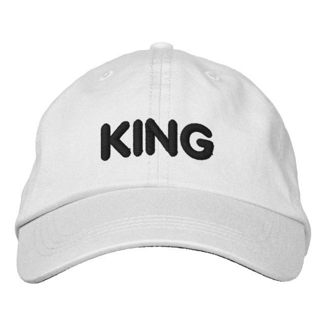 Benutzerdefinierte Handsome Men's King Text Sports Bestickte Baseballkappe (Vorderseite)