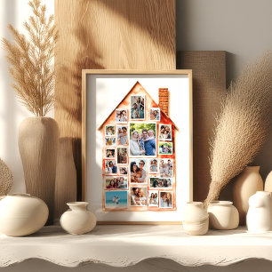 Benutzerdefinierte hausförmige Familie 22-Foto-Col Poster