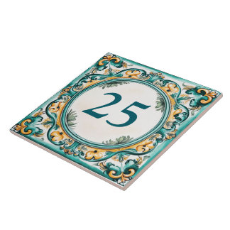 Benutzerdefinierte Hausnummer Emerald Grove Fliese