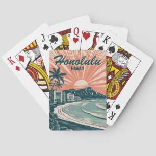 Benutzerdefinierte Hawaii Honolulu Waikiki Beach R Spielkarten