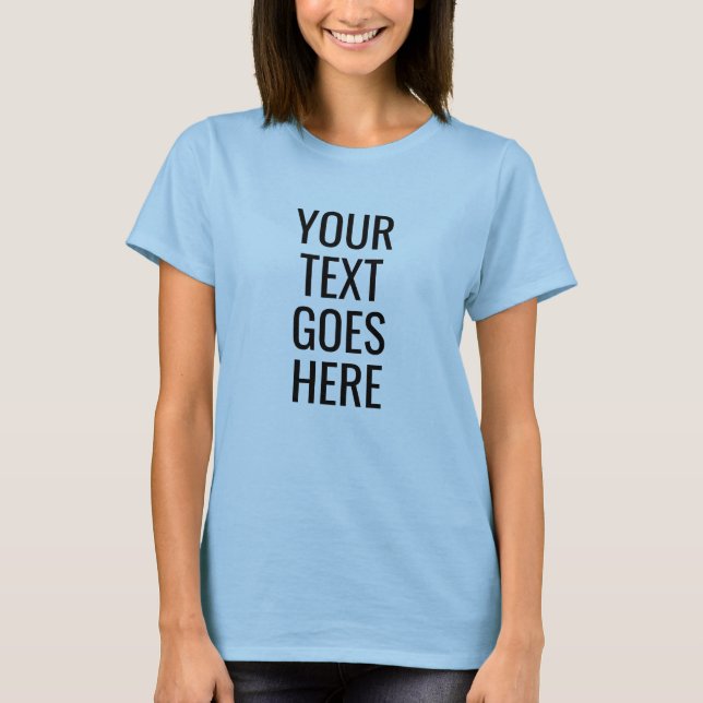 Benutzerdefinierte, hellblaue Womens-Druckvorlage  T-Shirt (Vorderseite)