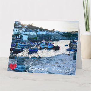 Benutzerdefinierte Herz Abdeckung Coverack Harbour Karte