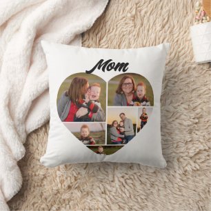 Benutzerdefinierte Herz-Form-Familienfoto-Collage Kissen