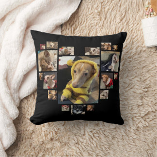 Benutzerdefinierte Herz-Multiple Foto Collage Hund Kissen