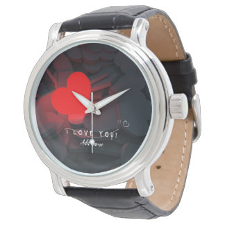 Benutzerdefinierte Herz-Uhr – Mutiges romantisches Armbanduhr