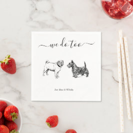 Benutzerdefinierte Hochzeit 2 Hunde Ich Tue Tier H Serviette
