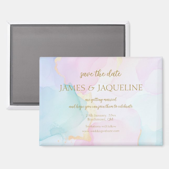 Benutzerdefinierte Hochzeit Save the Date Wasserfa Magnet (Vorderseite/Rückseite)