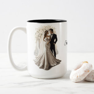 Benutzerdefinierte Hochzeit Zweifarbige Tasse
