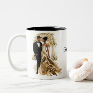 Benutzerdefinierte Hochzeit Zweifarbige Tasse