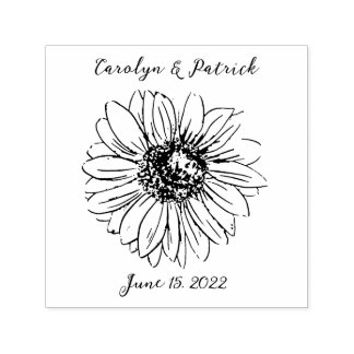 Benutzerdefinierte Hochzeitnamen Datum Sonnenblume Permastempel