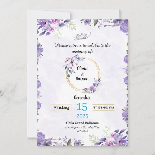 Benutzerdefinierte Hochzeitseinladungsgestaltung Einladung (Vorderseite)