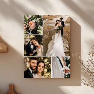 Benutzerdefinierte Hochzeitsfamilien-Fotocollage  Leinwanddruck