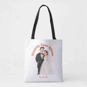 Benutzerdefinierte Hochzeitspaar-Illustration Glüc Tasche