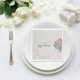 Benutzerdefinierte Hochzeitstücher – Mughal-Blumen Serviette