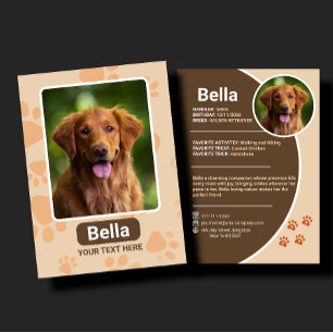 Benutzerdefinierte Hund Haustier Geburtstag & Gesc Telefonnummerkarte