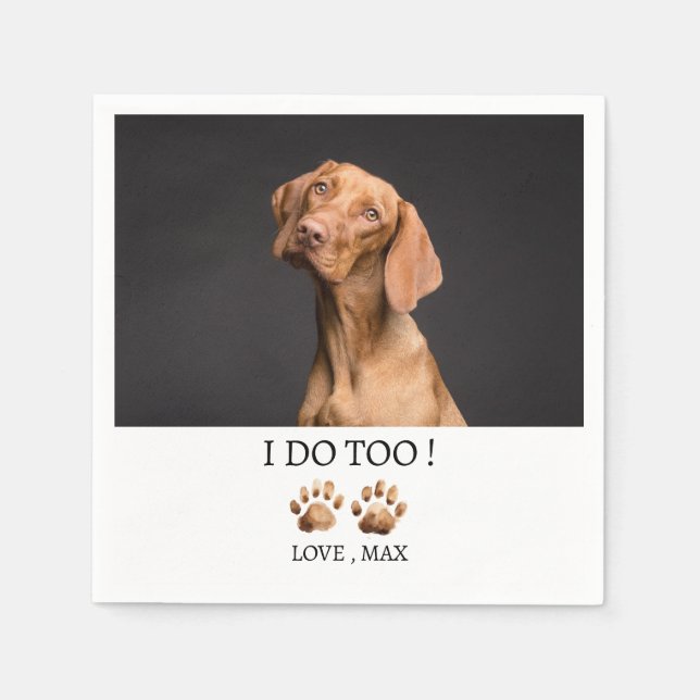 Benutzerdefinierte Hunde- oder Haustier-Hochzeit Serviette (Vorderseite)