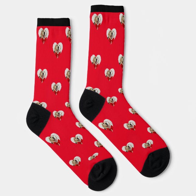 Benutzerdefinierte Hundedruck Socken - Lustiges Fo (Rechts)