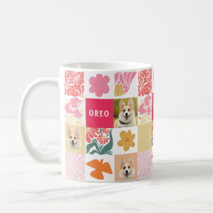 Benutzerdefinierte Hundewand Blumenrosa Tasse