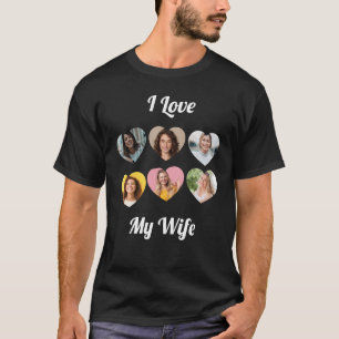 Benutzerdefinierte "Ich liebe meine Frau" Fotocoll T-Shirt