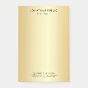 Benutzerdefinierte Imitat Gold Elegantes einfaches Post-it Klebezettel