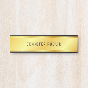Benutzerdefinierte Imitate Gold Metallic Look Eleg Türschild