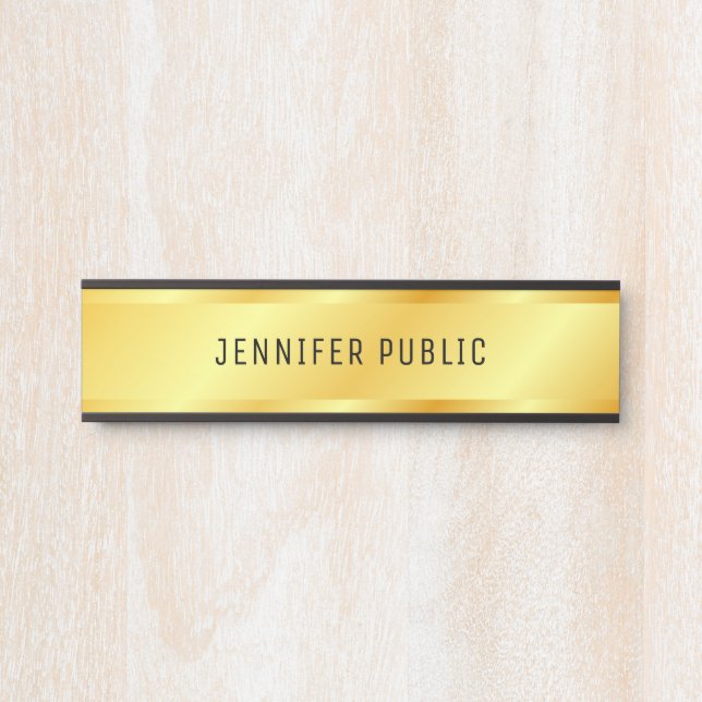 Benutzerdefinierte Imitate Gold Metallic Look Eleg Türschild (Vorderseite )