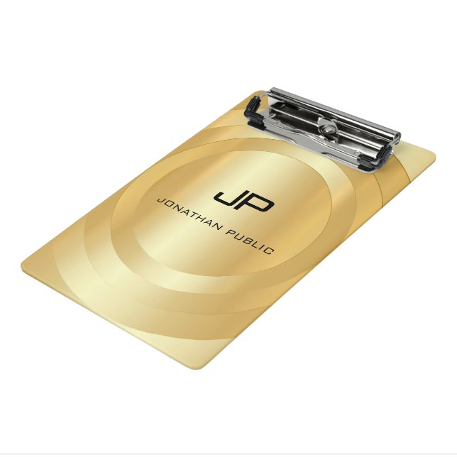 Benutzerdefinierte Imitate Gold Monogram Template  Mini Klemmbrett (Gewinkelt3)