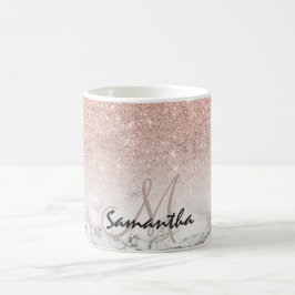 Benutzerdefinierte Imitate Rose Rosa Glitzer ombre Kaffeetasse