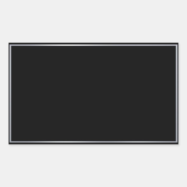 Benutzerdefinierte Imitate Silver Black Elegant Bl Rechteckiger Aufkleber (Vorderseite)