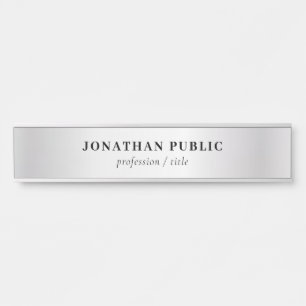 Benutzerdefinierte Imitate Silver Eleganter Modern Türschild