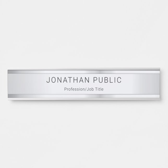 Benutzerdefinierte Imitate Silver Template Trendy  Türschild (Vorderseite )
