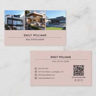 Benutzerdefinierte Immobilien-Foto-QR-Social-Media Visitenkarte