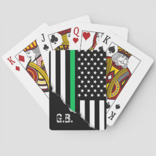 Benutzerdefinierte Initialen des Flag-Flag-Flag-Fl Spielkarten