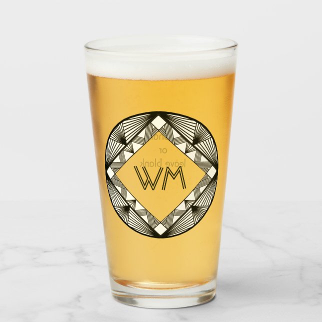 Benutzerdefinierte Initialen Elegant Manly Chic Sc Glas (Vorne (Gefüllt))