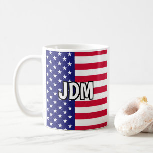 Benutzerdefinierte Initialen für amerikanische Fla Kaffeetasse