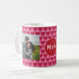 Benutzerdefinierte Initialen I Liebe Sie 2-Foto Kaffeetasse