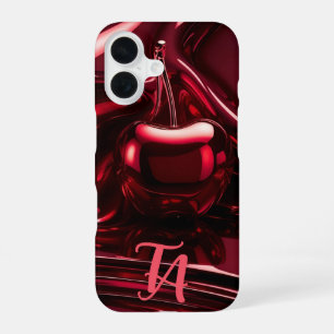 Benutzerdefinierte Initialen in Luxe Maroon - Glän iPhone 16 Hülle