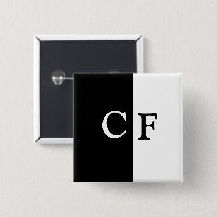benutzerdefinierte Initialen in Schwarzweiß Button
