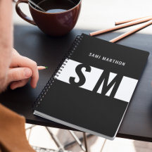 Benutzerdefinierte Initialen l elegante Schwarz-We