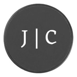 Benutzerdefinierte Initialen Monogram Minimalistis Eishockey Puck